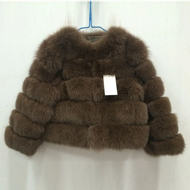 Dark brown / S Fur Bust 88 cm