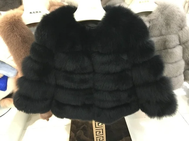 Black / S Fur Bust 88 cm