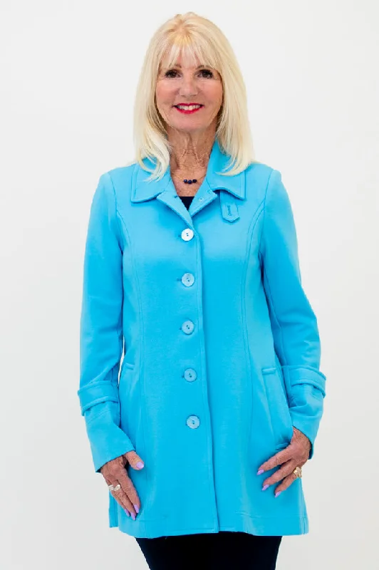 Tulip Jacket, Turquoise, Modal