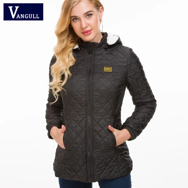 Vangull Winter Jacket Women Thick Warm Hooded Parka 2018 New Slim Down cotton clothing Long sleeve Coat Female Autumn Outerwear