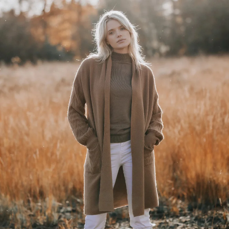 Cable Knit Camel Cardigan