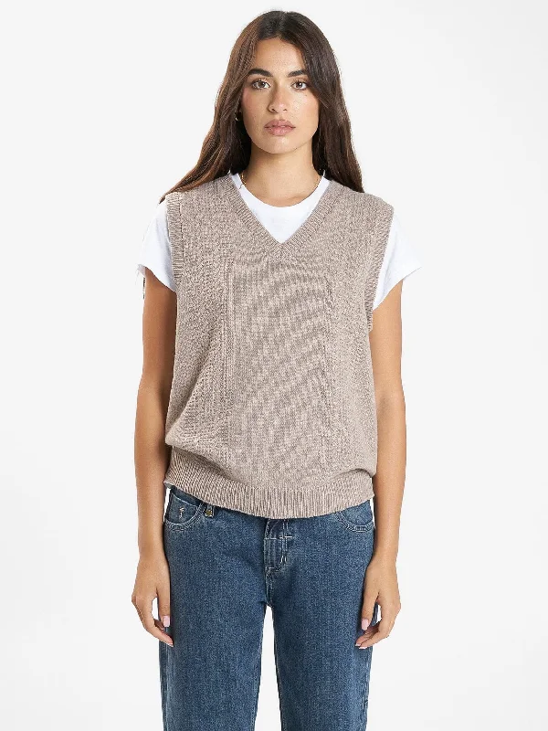 Imperial Jacquard Knit Vest - Sand