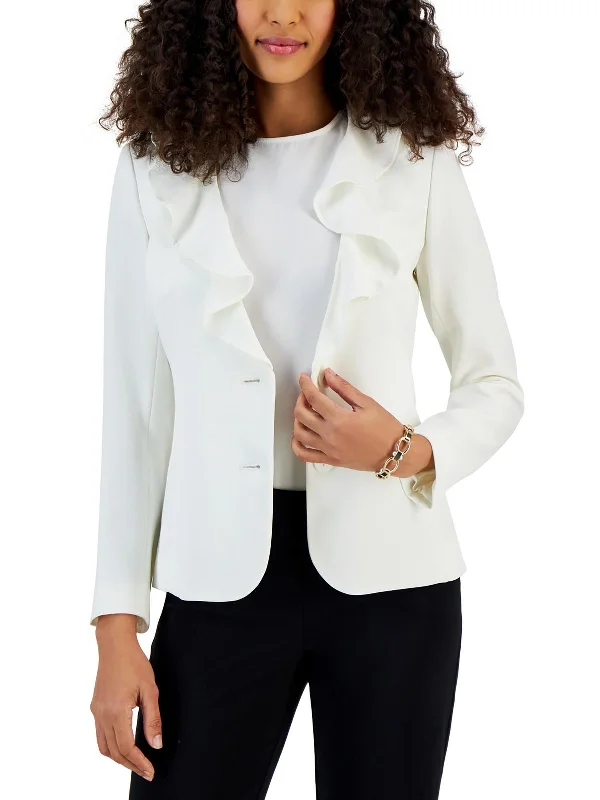 Petites Womens Office Suit Seperate Two-Button Blazer