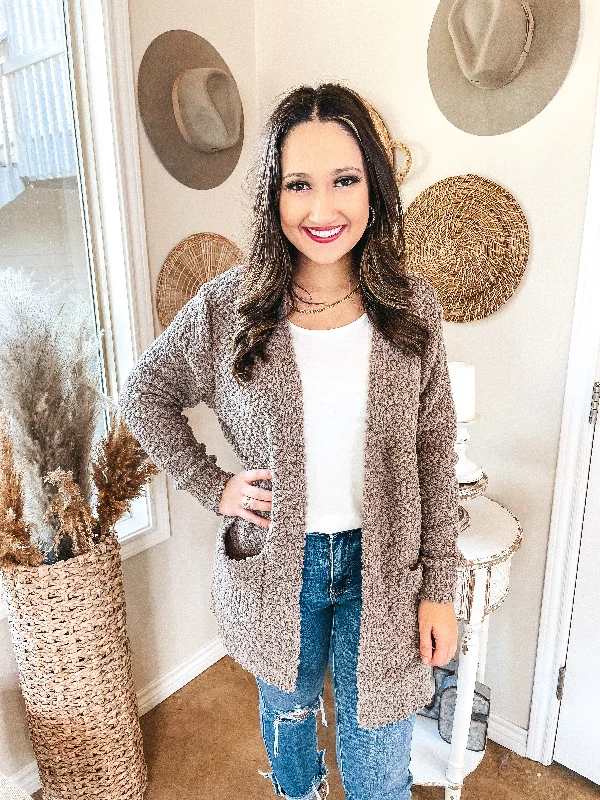 Cozy and Confident Popcorn Knit Sweater in Taupe