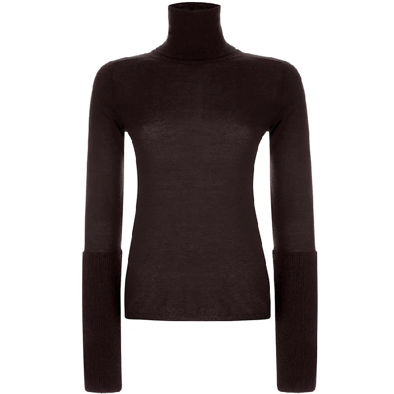 CASHMERE TURLENECK SWEATER ""NUBA"" IN BLACK OR CHOCO