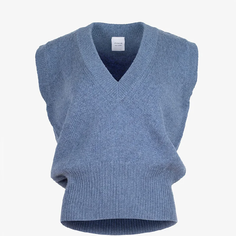 CASHMERE SLIPOVER ""ZAYA"" IN BLUE