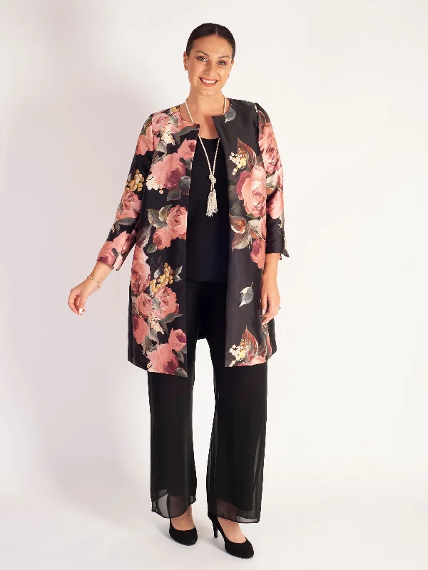 black-dusty-pink-floral-placement-edge-to-edge-contrast-lined-satin-twill-coat