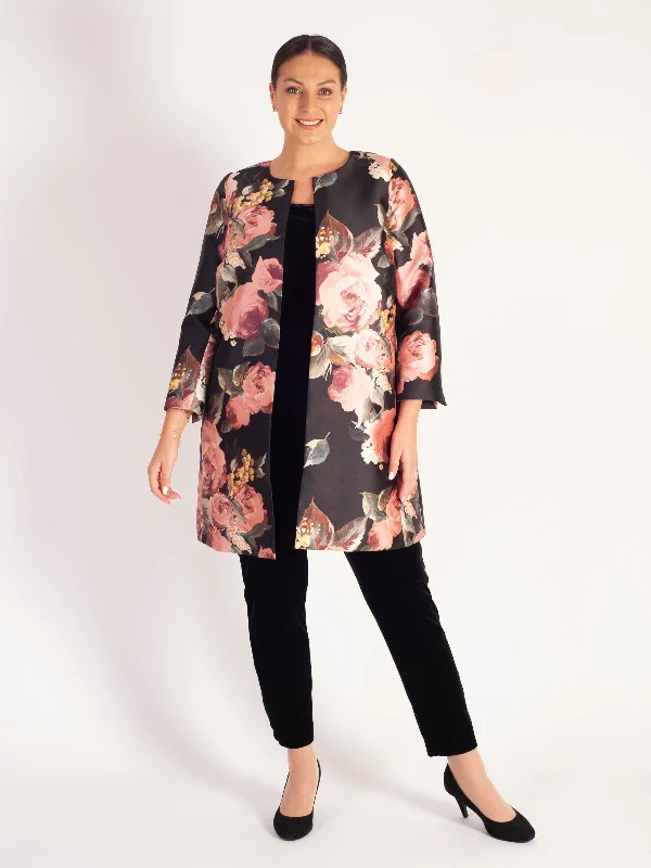 black-dusty-pink-floral-placement-edge-to-edge-contrast-lined-satin-twill-coat