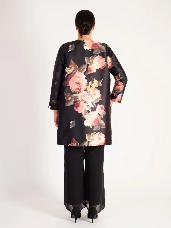 black-dusty-pink-floral-placement-edge-to-edge-contrast-lined-satin-twill-coat