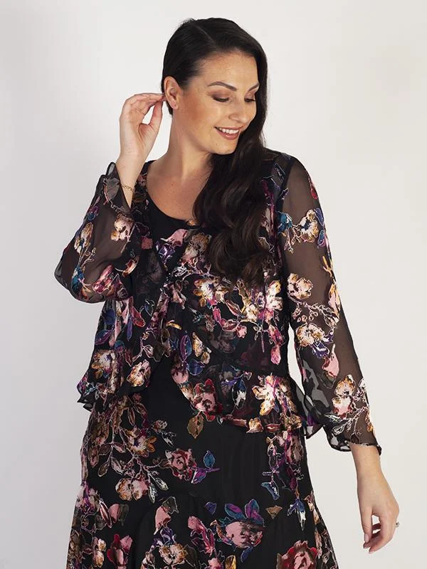 black-multi-floral-devoree-frill-trim-shrug