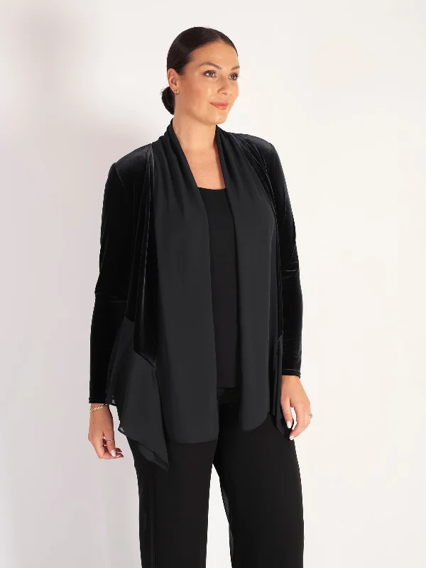 black-stretch-velvet-shrug-with-contrast-chiffon-trim