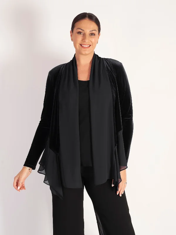 black-stretch-velvet-shrug-with-contrast-chiffon-trim