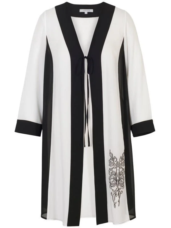 blk-ivory-contrast-trim-emb-chiffon-coat-pre-order-feb-4th