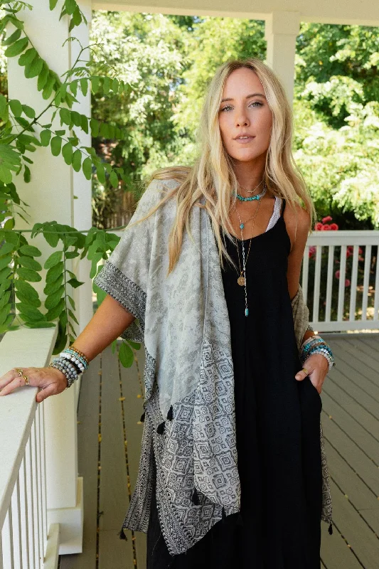 Moroccan Clouds Kimono - Gray