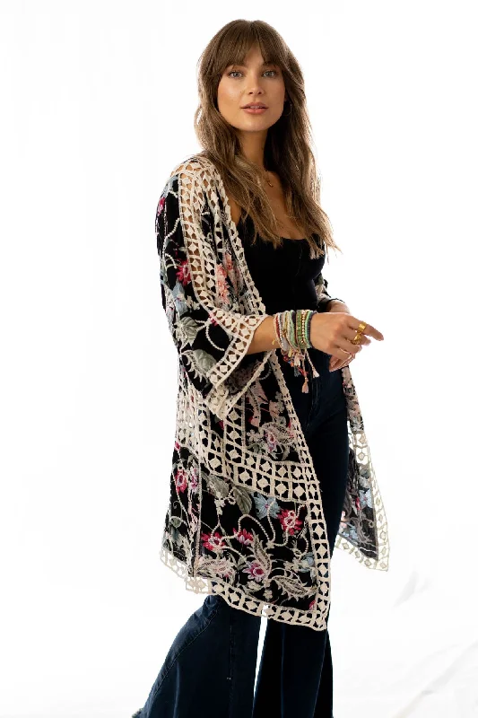 Let's Get Tropical Kimono - Black