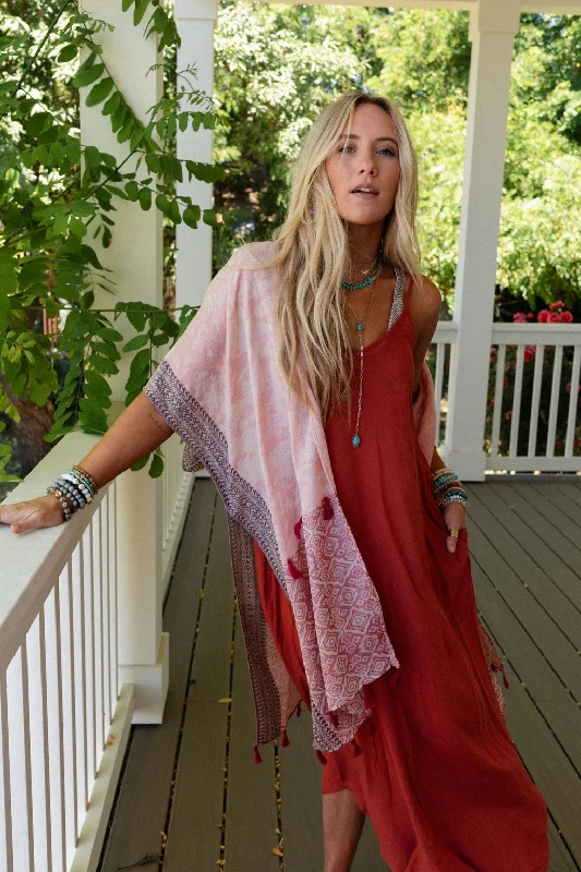 Moroccan Clouds Kimono - Rose