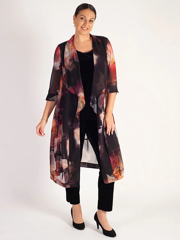 red-orchid-multi-floral-print-shawl-collar-chiffon-coat