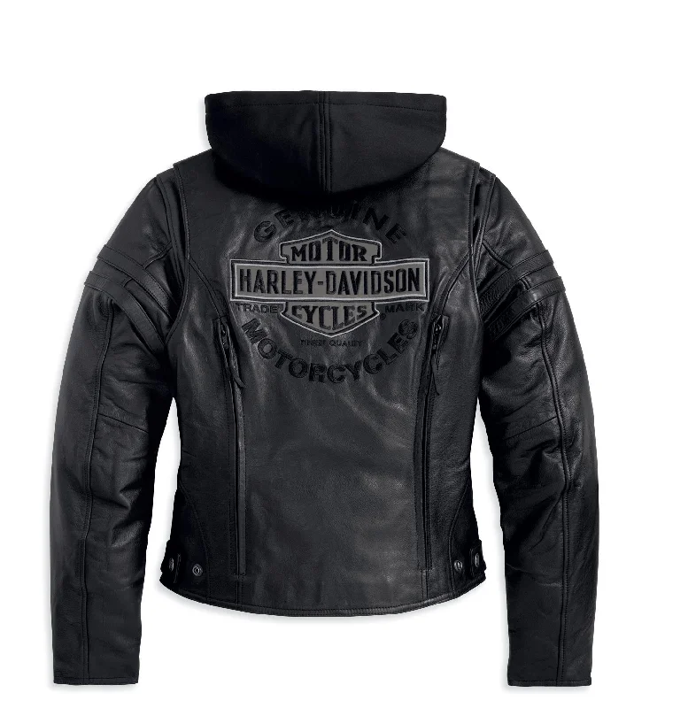 HARLEY-DAVIDSON MISS ENTHUSIAST WOMEN'S 3-IN-1 LEATHER JACKET 98030-12VW