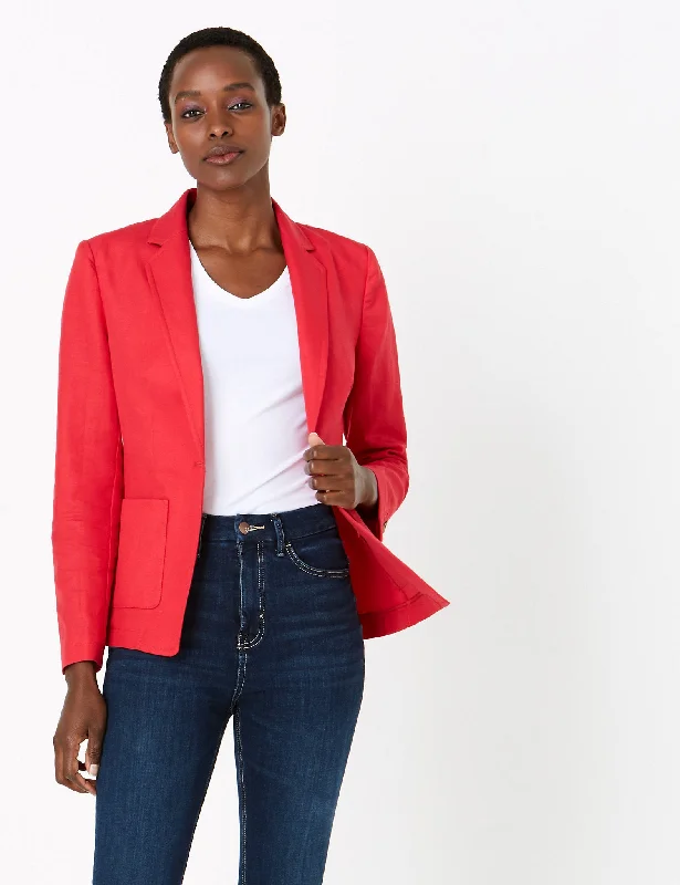 Linen Straight Single Breasted Blazer