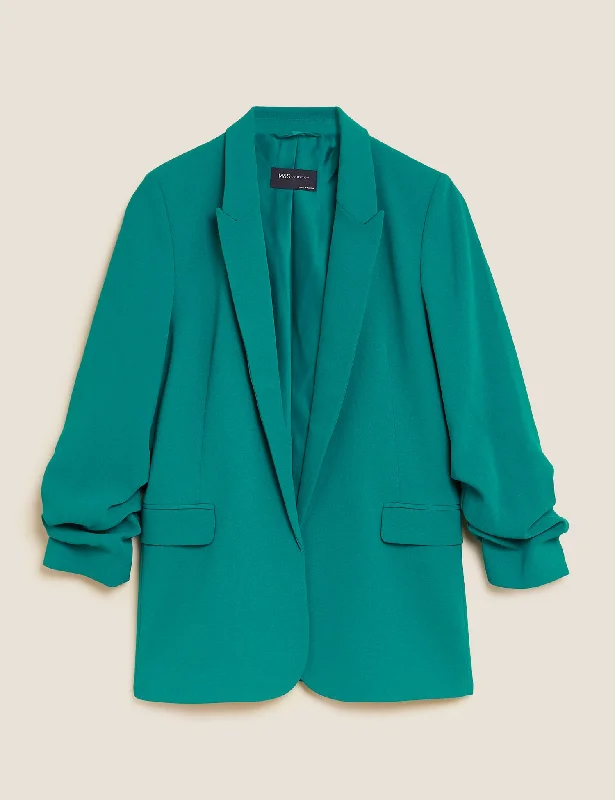 Ruched Sleeve Blazer