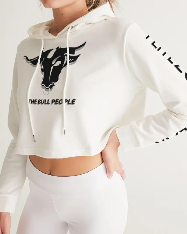 THE WHITE  BULL Women's Cropped Hoodie