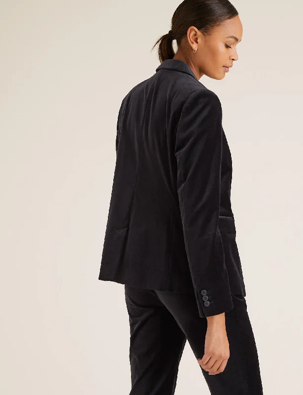 Velvet Slim Single Breasted Blazer