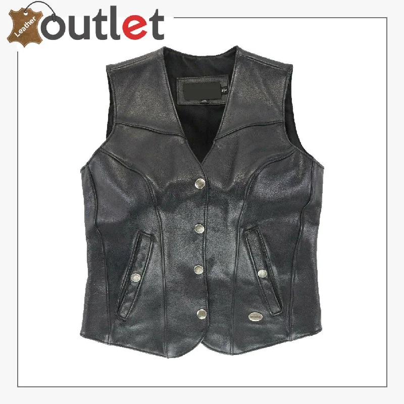 Womens Harley Davidson Motorcycle Leather Vest