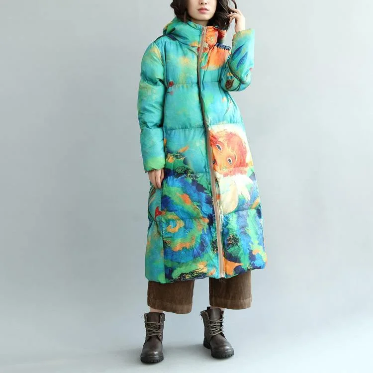 boutique baby blue joyful winter down coat trendy plus size down overcoat Warm long coats