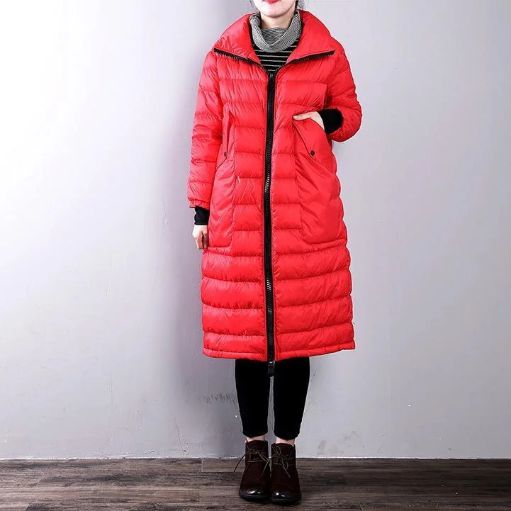 Casual red goose Down coat casual zippered stand collarYZ-2018111434