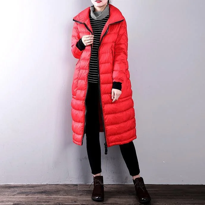 Casual red goose Down coat casual zippered stand collarYZ-2018111434