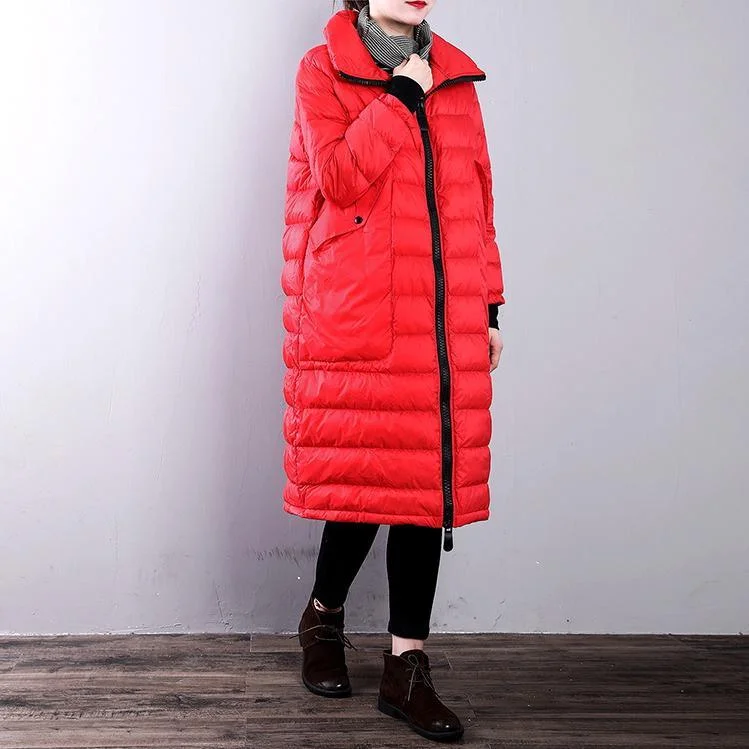 Casual red goose Down coat casual zippered stand collarYZ-2018111434