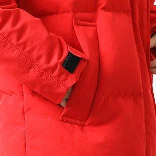 Casual red goose Down coat plus size clothing hooded winter jacket zippered Jackets