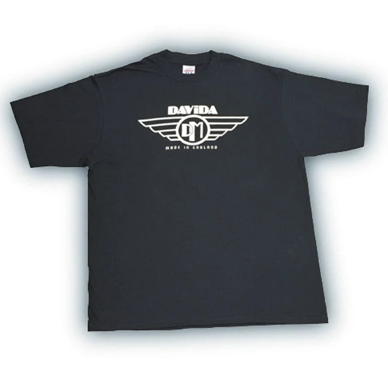 Davida T-Shirts  - Black with White Davida Wing Logo