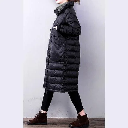 Luxury black down jacket woman plus size stand collar LYZ-2018111433