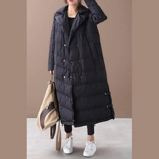 Luxury black goose Down coat Loose fitting winter jacket winter Jackets double breast