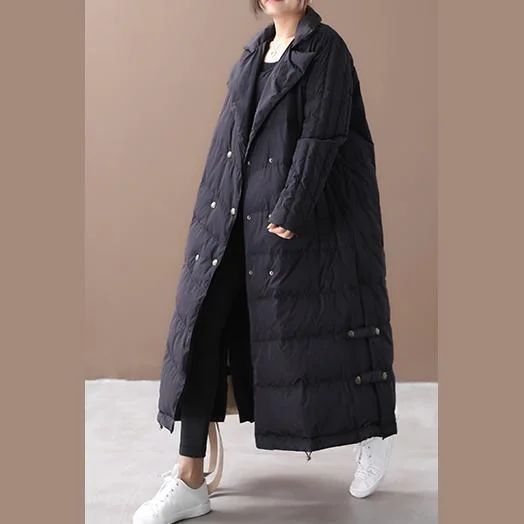 Luxury black goose Down coat Loose fitting winter jacket winter Jackets double breast