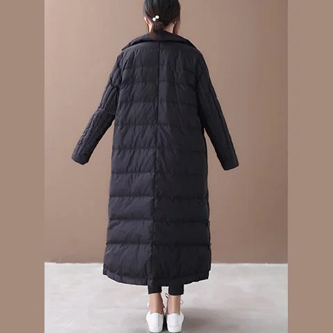 Luxury black goose Down coat Loose fitting winter jacket winter Jackets double breast