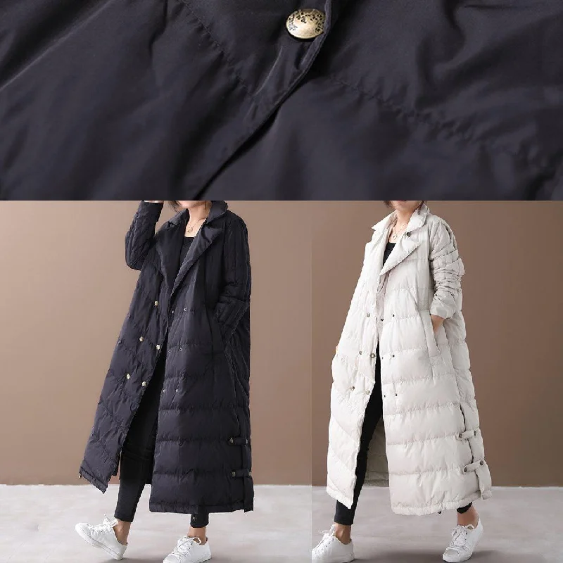 Luxury black goose Down coat Loose fitting winter jacket winter Jackets double breast