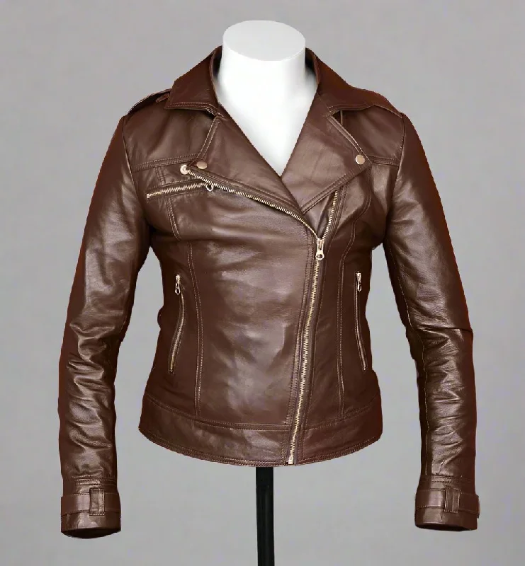 Brown Leather Jacket For Women