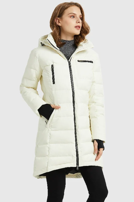 Slant Pocket Zip up Puffer Down Coat