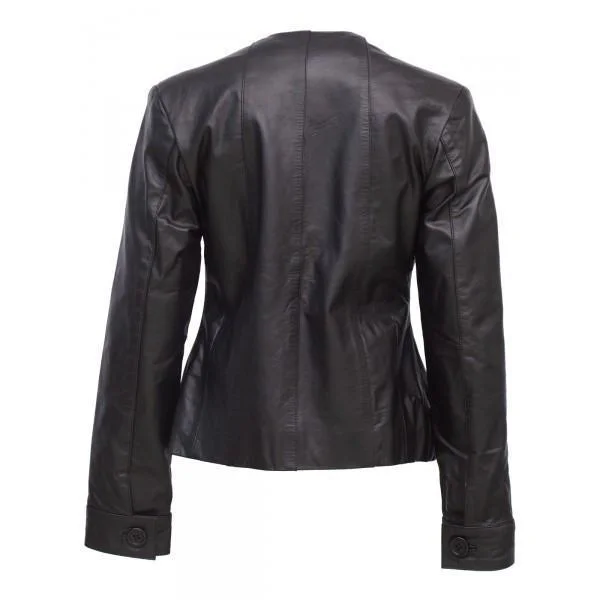 Timeless Black Women Designer Real Leather Jacket