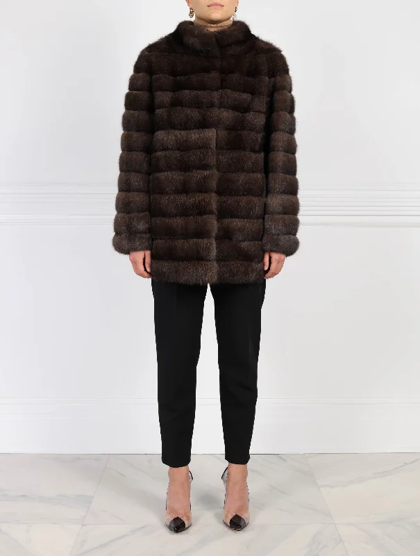 The Alexa Barguzin Sable Fur & Suede Coat