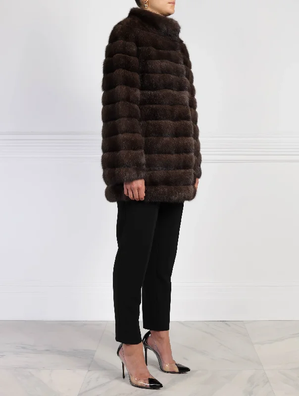 The Alexa Barguzin Sable Fur & Suede Coat