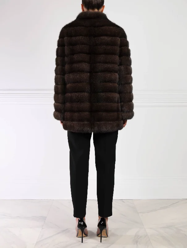 The Alexa Barguzin Sable Fur & Suede Coat