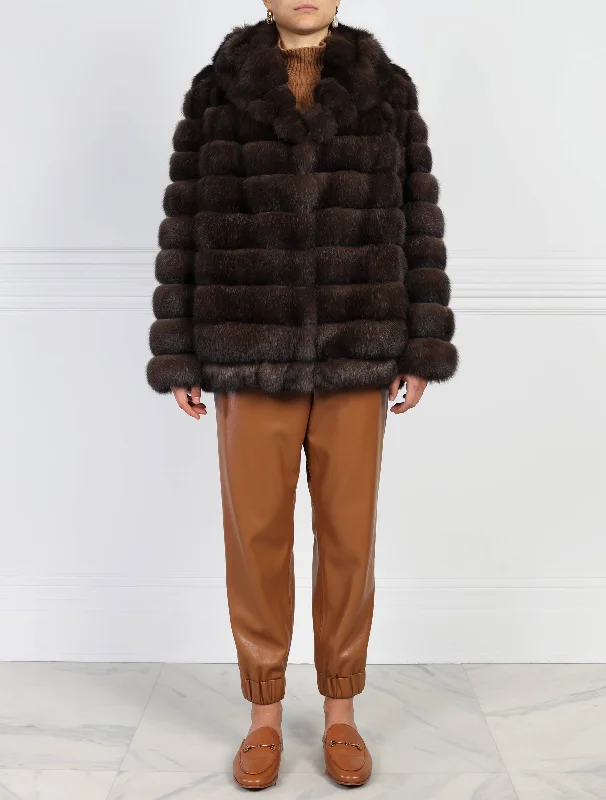 The Nadine Hooded Sable Fur Coat