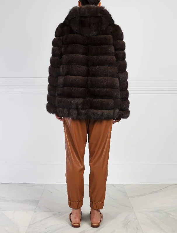 The Nadine Hooded Sable Fur Coat