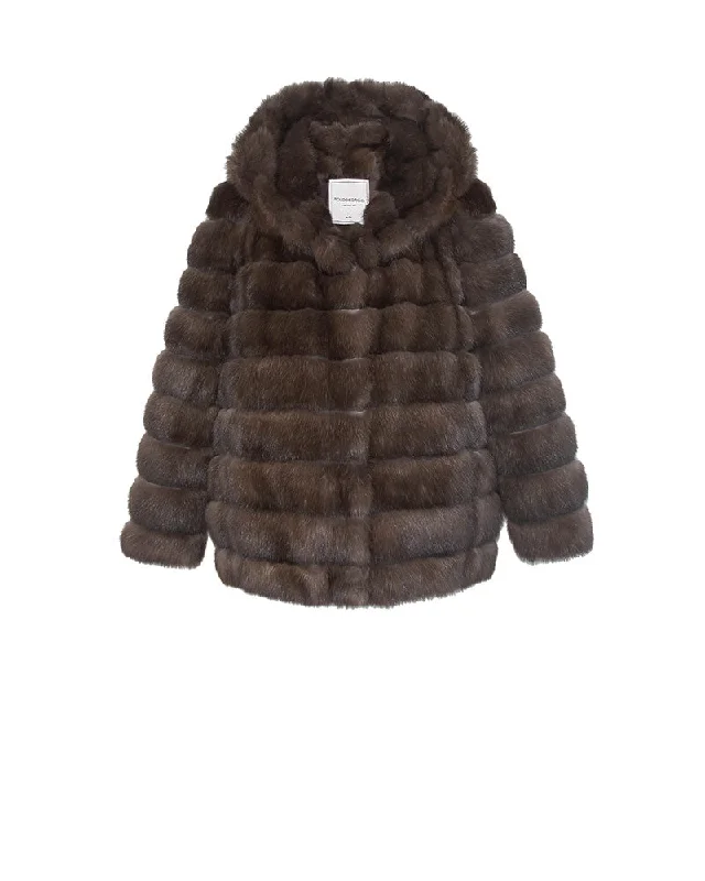 The Nadine Hooded Sable Fur Coat