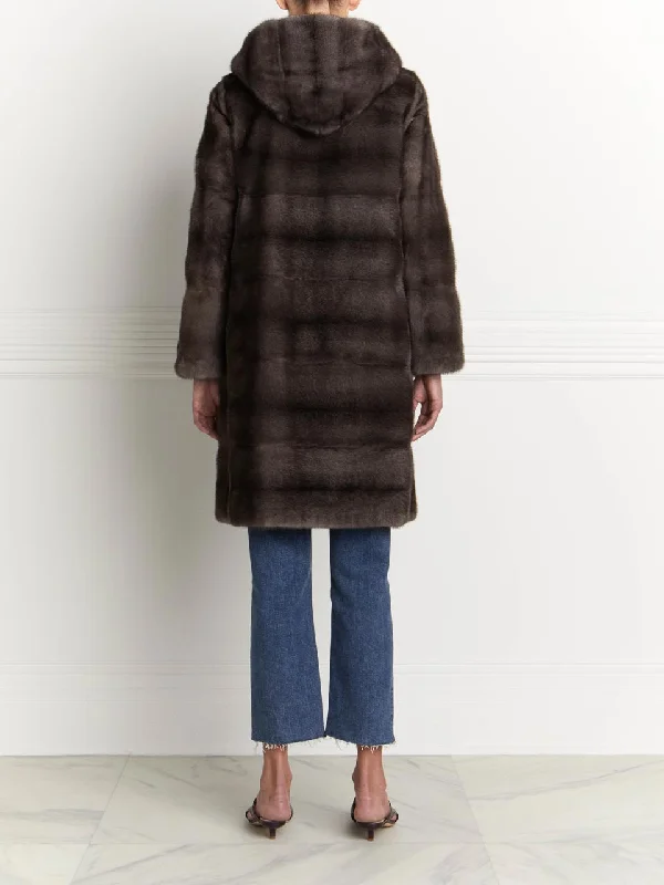 The Sharon Hooded Mink Fur Coat As Seen On Olivia Palermo