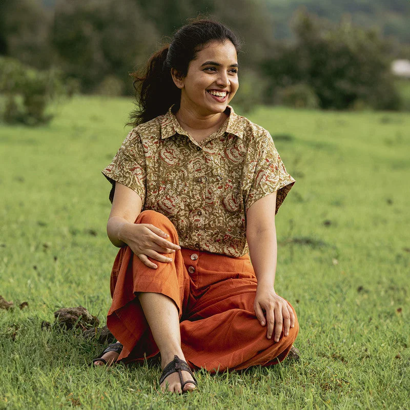 Cotton Shirt for Women | Handblock Print | Green