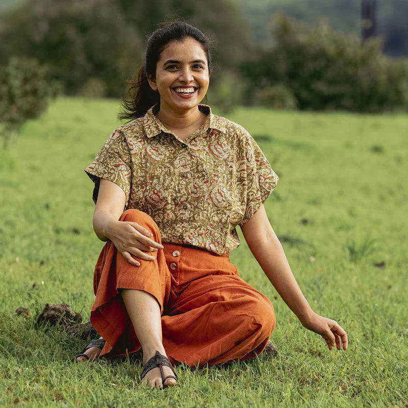 Cotton Shirt for Women | Handblock Print | Green